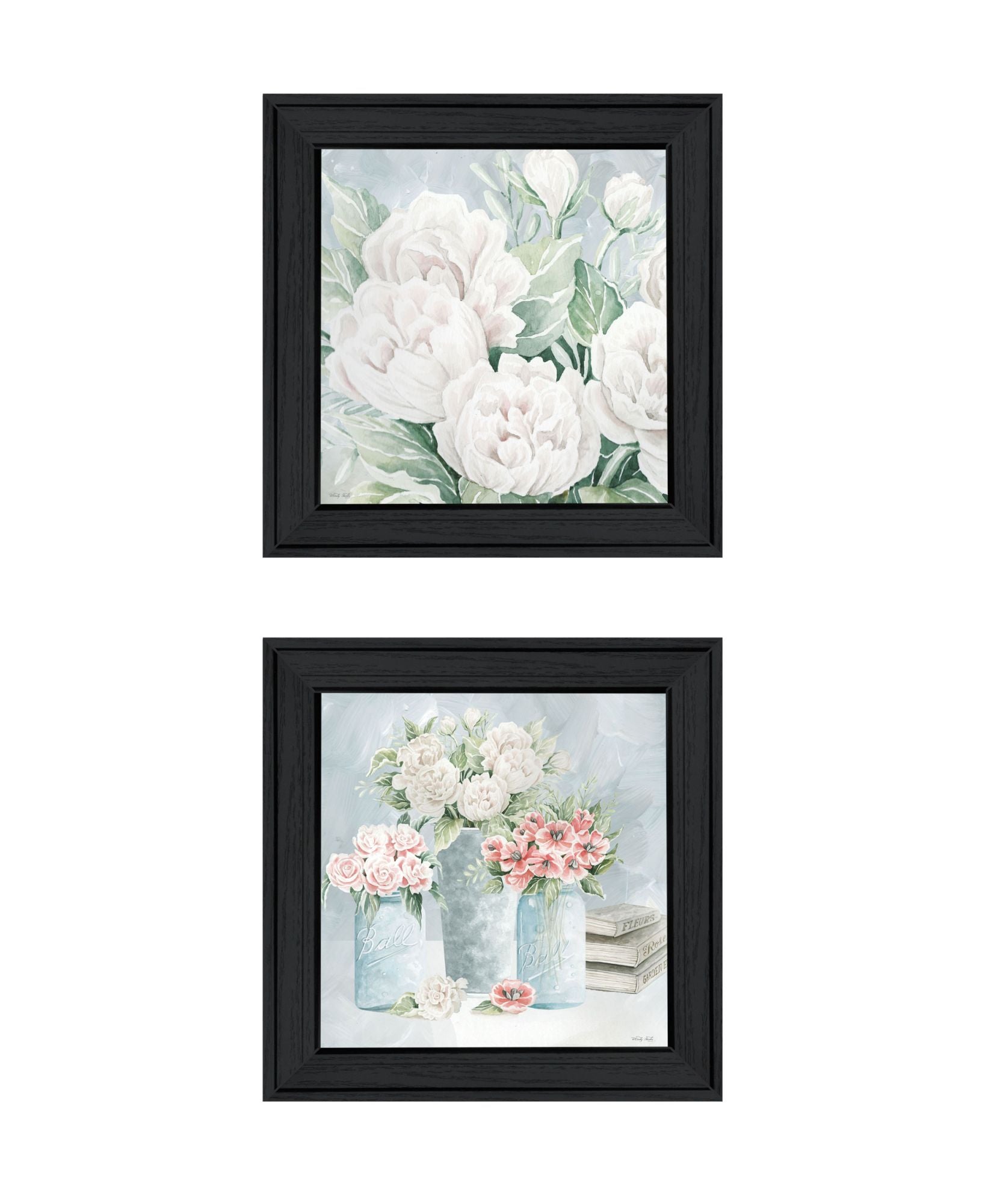 "Peaceful Pastel Peonies" Framed Wall Art For Living Room, Wall Art Print For Home Decor, Bedroom Wall Art By Cindy Jacobs Multicolor Wood Paper