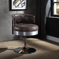 Distress Chocolate And Chrome Adjustable Swivel Stool Chocolate Primary Living Space Modern Leather