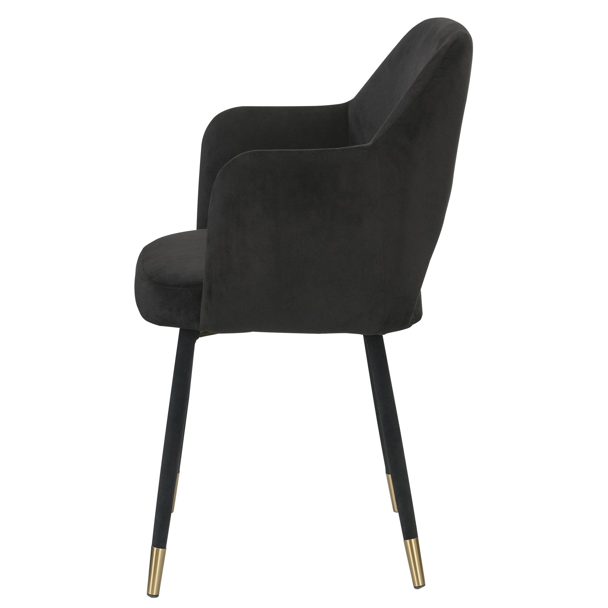 Black And Gold Upholstered Accent Chair With Open Back Black Gold Primary Living Space Contemporary Fabric Metal