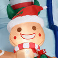 Homcom 8.5Ft Long Christmas Inflatable Snowman Elf And Gingerbread Man Multicolor Polyester