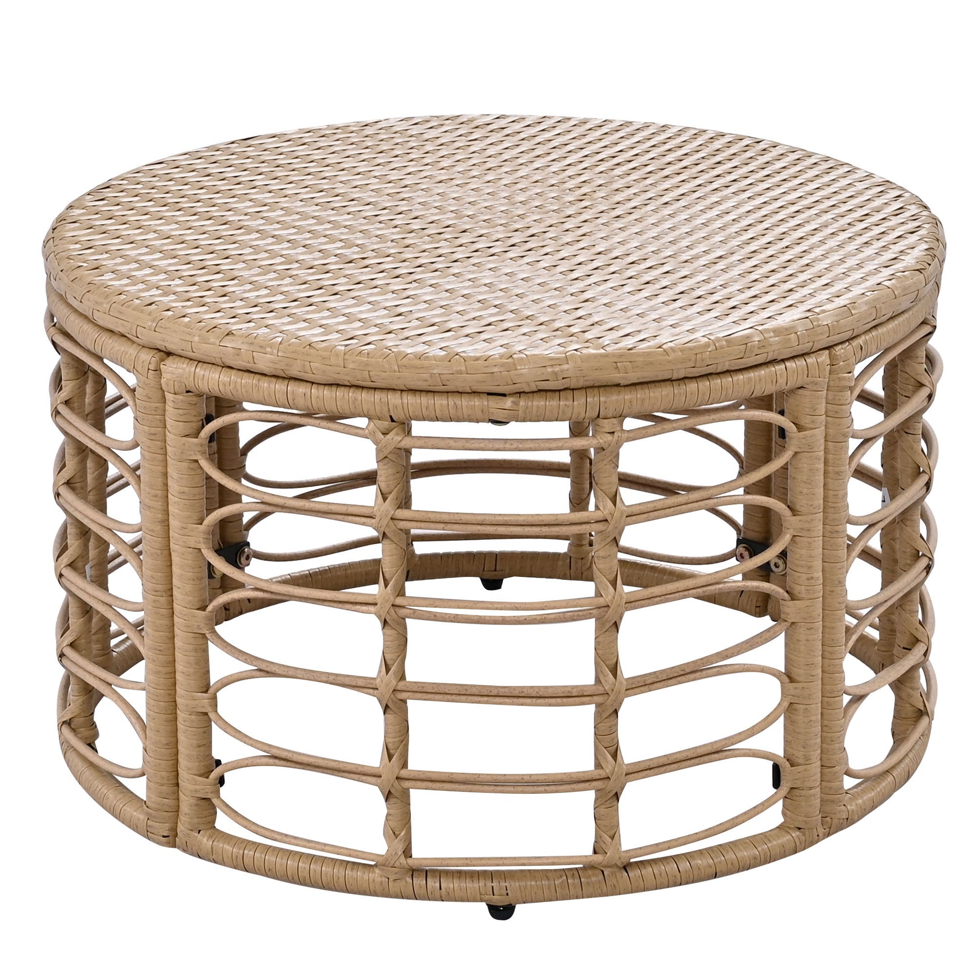 7 Pieces Outdoor Patio Furniture, All Weather Rattan Sectional Sofa Set With Thick Cushions And Pillows, Freely Combined Conversation Sets For Garden, Backyard, Balcony, Beige Yes Complete Patio Set Beige Seats 6 Garden & Outdoor Complete Patio Sets Foam