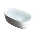 47'' Independent Solid Surface Resin Stone Bathtub, A Modern Designed Independent Bathtub With Pop Up Drainage And Overflowsuitable For Small Households Matte White Oval Bathroom Freestanding Tubs Matte Less Than 59 In Soaking Center Solid Surface