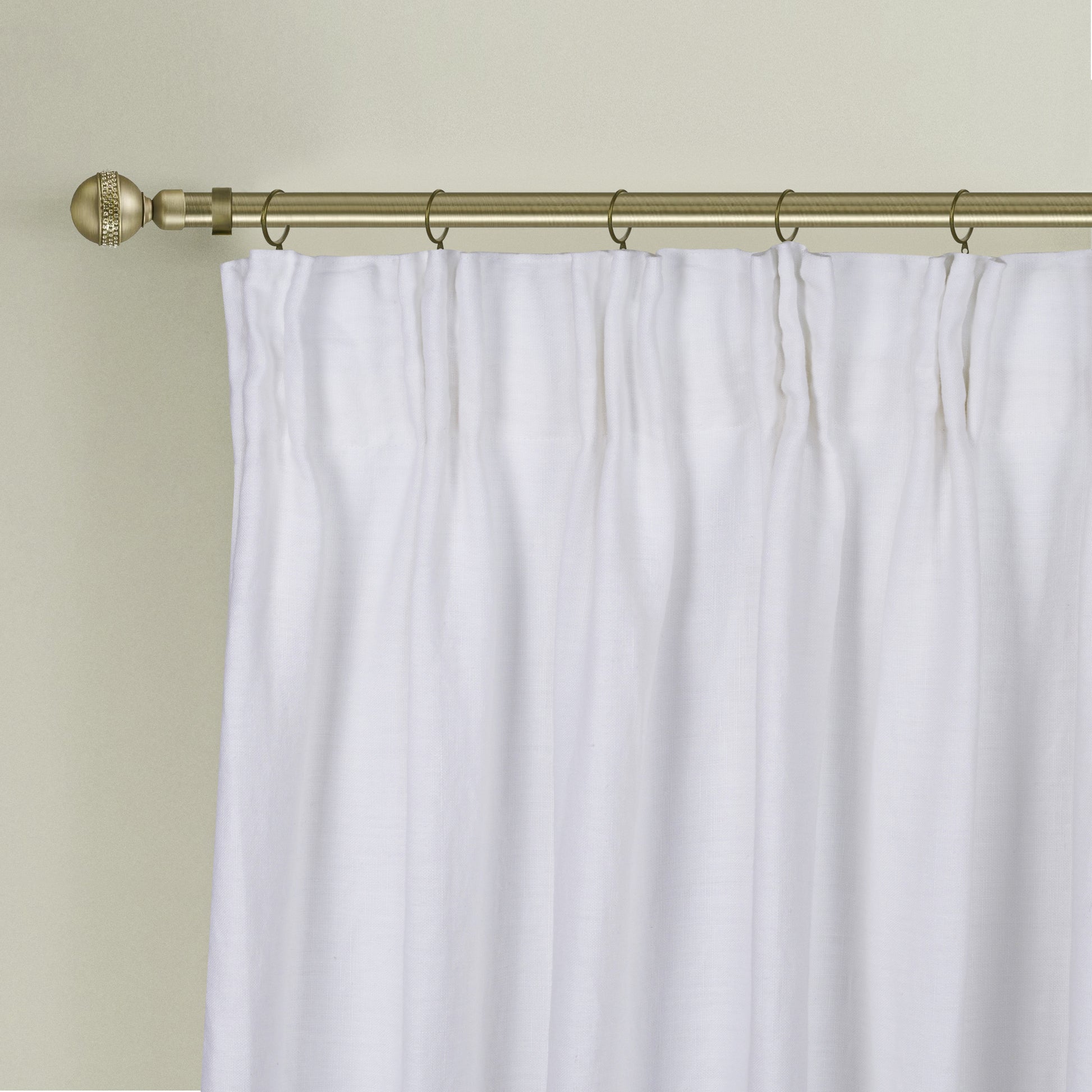 Newport Cotton Lining Window Curtains For Bedroom, Linen Curtains For Living Room, 108 Inches Long Curtains For Living Room, White White Linen