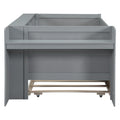 Multi Functional Twin Daybed With Drawers And Trundle, Headboard Storage And Tables, Usb Charging Station, Gray Box Spring Not Required Twin Gray Wood Daybeds Pine