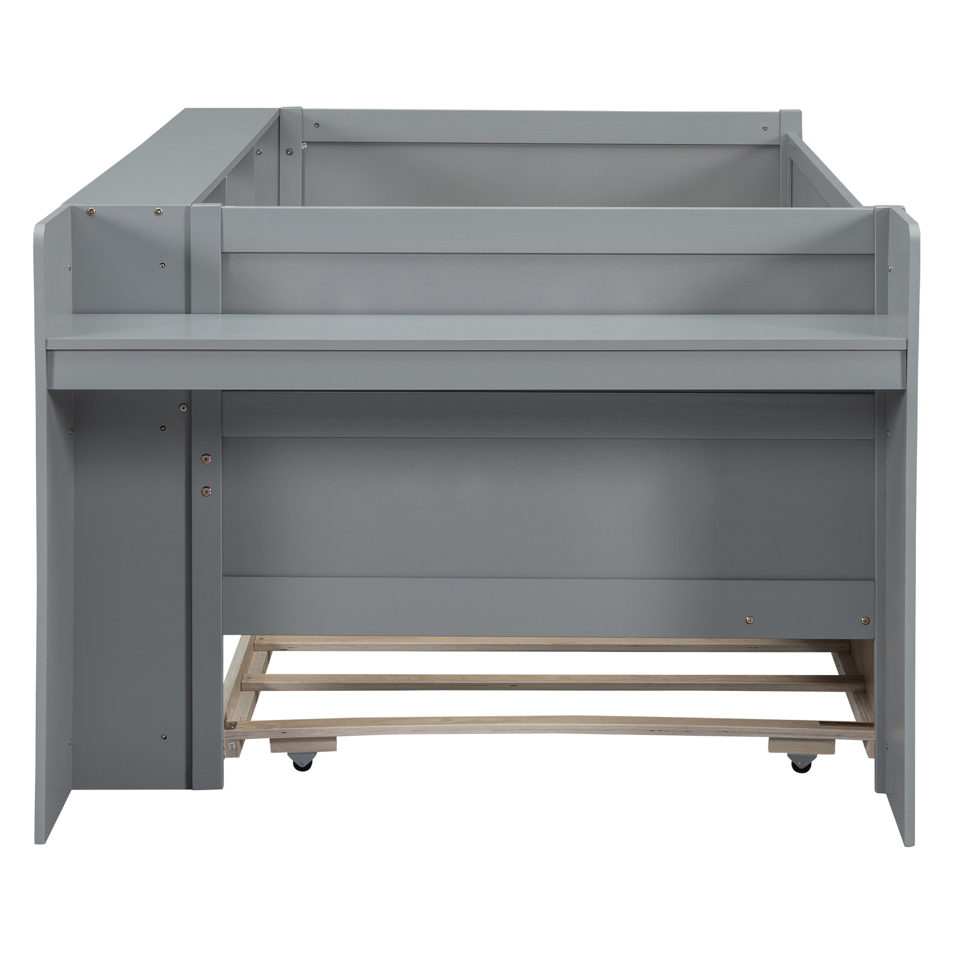 Multi Functional Twin Daybed With Drawers And Trundle, Headboard Storage And Tables, Usb Charging Station, Gray Box Spring Not Required Twin Gray Wood Daybeds Pine