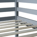 Twin High Loft Bed, Rubber Wood Loft Bed With Safety Guardrail, Built In Desk, Ladder,Grey Twin Grey Rubber Wood