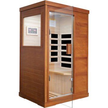 Infrared Sauna Room Single Room Natural Metal & Wood Solid Wood