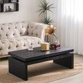 Modern Coffee Table, Black Wooden Coffee Table, Rectangle Cocktail Tea Table For Living Room, 47.6