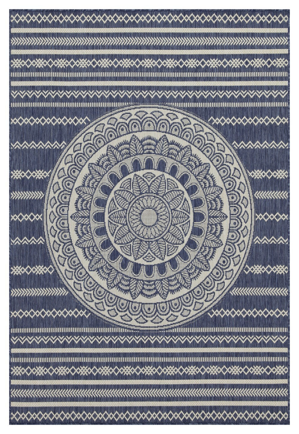 Sunshine Gc Har2016 Blue 2 Ft. 7 In. X 7 Ft. 3 In. Indoor Outdoor Area Rug Blue Polyester Polypropylene