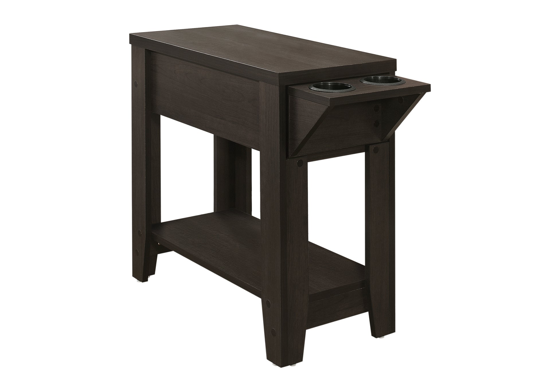 Accent Table, Side, End, Storage, Lamp, Living Room, Bedroom, Brown Laminate, Transitional Espresso Particle Board