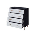 Black And Silver 4 Drawer Chest Black Gold Bedroom Wood Metal