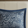 5 Piece Jacquard Bedspread Set With Throw Pillows Navy King Queen Navy Cotton