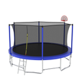 15Ft For Kids Children With Safety Enclosure Net Outdoor Backyards Large Recreational Trampoline Blue Metal