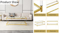 Modern Minimalist Style Gold Metal Frame With Acrylic Leg Coffee Table Cs 1195 Golden,Transparent Glass Acrylic