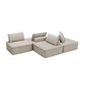 Oversized 4 Module Square Sofa Comfortable And Movable Modular Design For Ultimate Flexibility Beige Color Chenille Sofa 4Pieces Beige Chenille 4 Seat