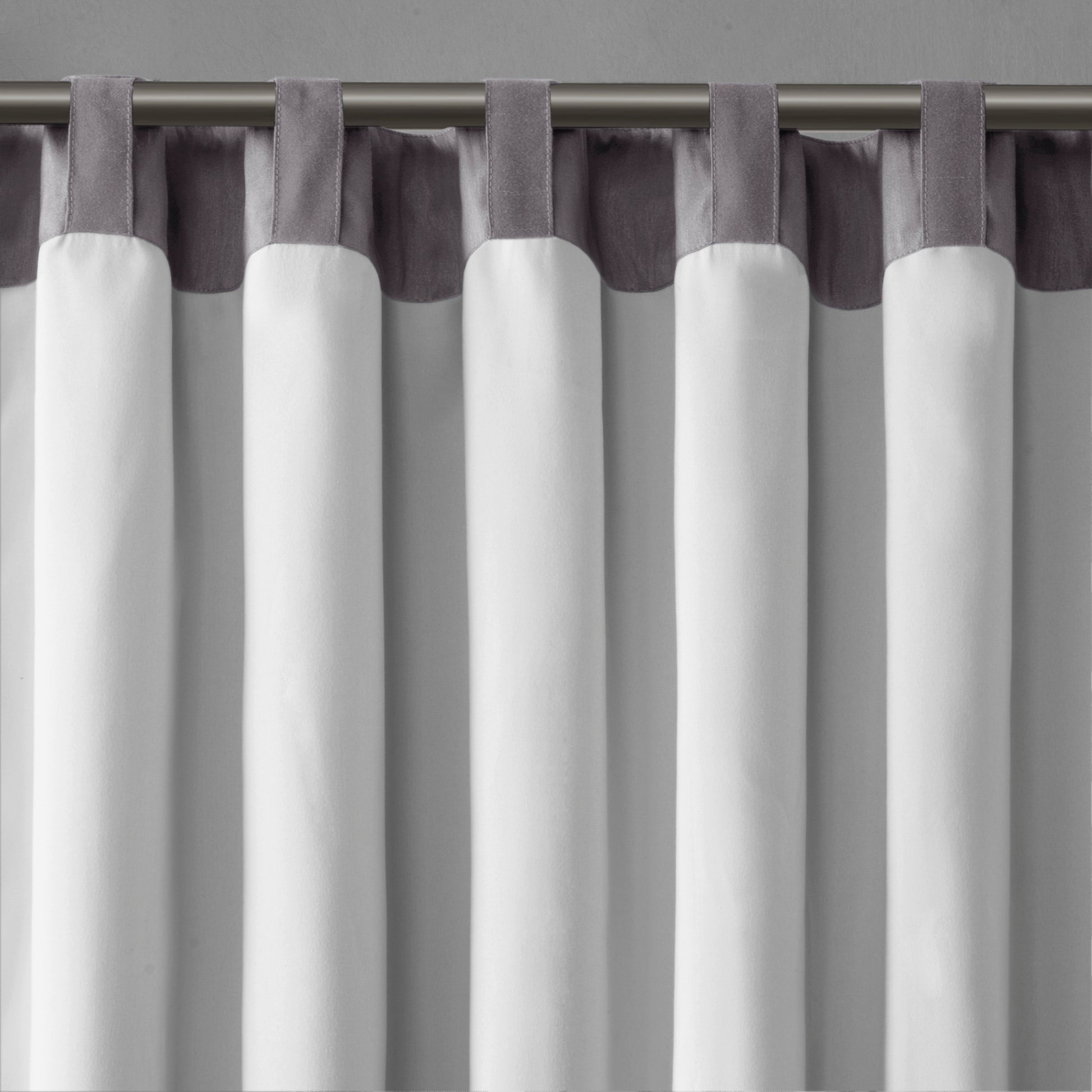 Faux Silk Embroidered Window Valance Grey 50X18" Grey Polyester