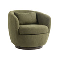 Upholstered Swivel Barrel Armchair With Storage Modern Living Room Side Chair For Bedroom Office Reading Spaces Teddy Fabric Dark Green Dark Green Foam Upholstered