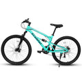 A26207 26 Inch Steel Frame Shock Fork Plus Shock Absorber 21 Speed Unisex Mountain Bike Blue Without Wear Resistant Garden & Outdoor Sporty Multifunctional Steel