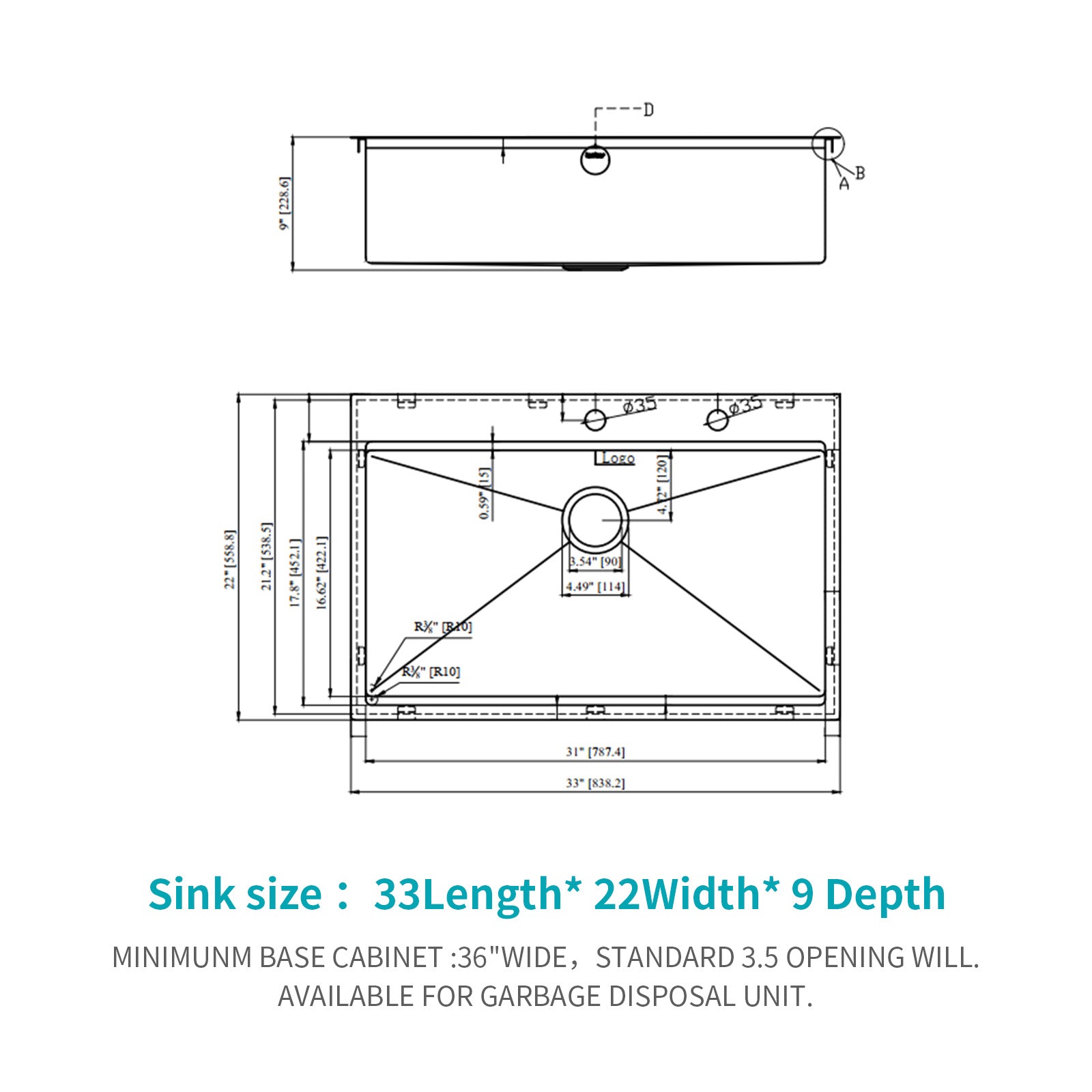 33" Drop In Kitchen Sink 33*22 Inch Gunmetal Black Kitchen Sink Topmount Single Bowl 16 Gauge Stainless Steel Ledge Workstation Kitchen Sinks Gunmetal Black Stainless Steel