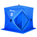Outsunny 2 Person Ice Fishing Shelter, Pop Up Portable Ice Fishing Tent With Carry Bag, Windows And Anchors For Low Temp 22 , Blue Blue Polyester