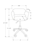 Office Chair, Adjustable Height, Swivel, Ergonomic, Armrests, Computer Desk, Work, White Leather Look, Chrome Metal, Contemporary, Modern White Foam Faux Leather