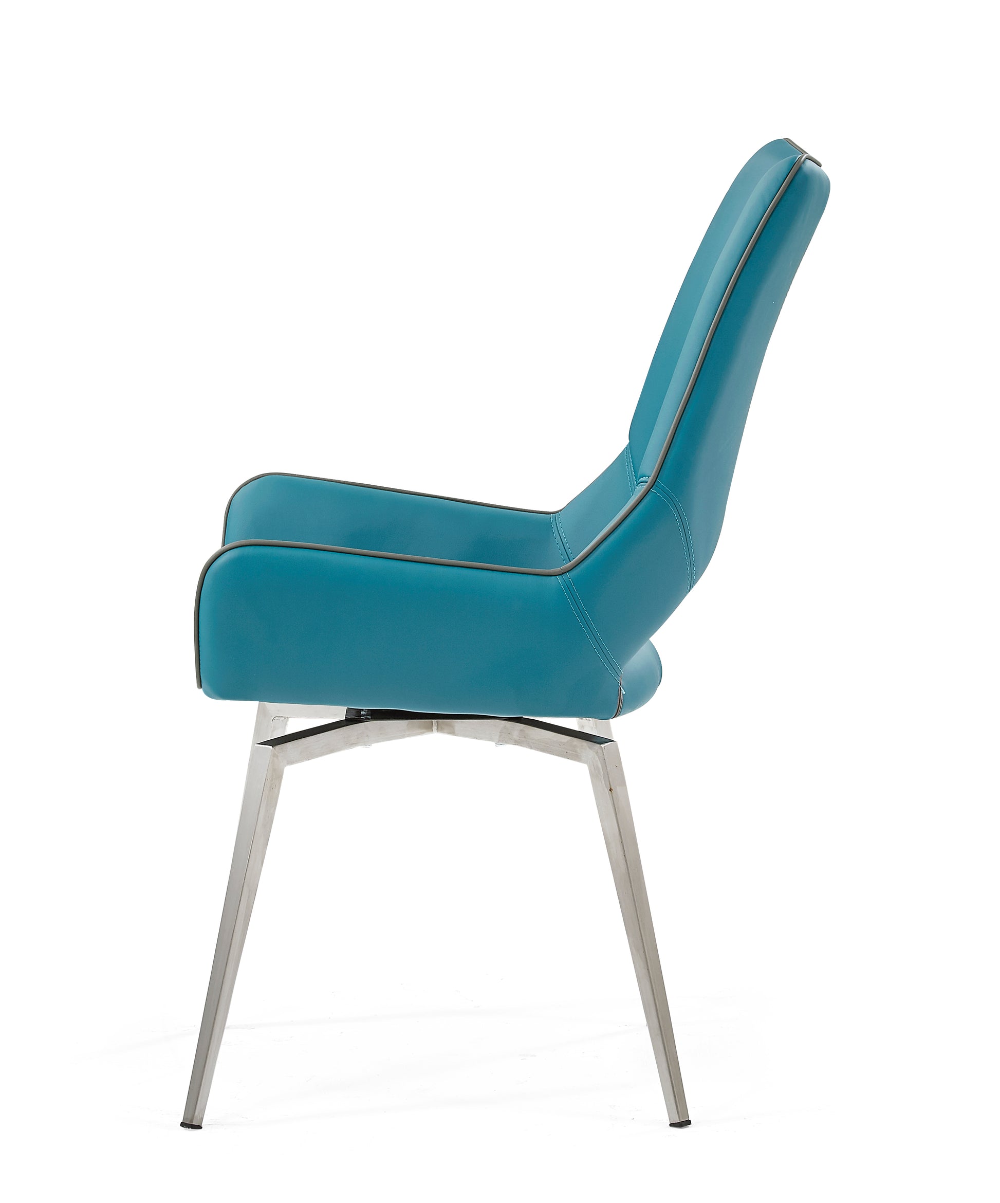 Jack Swivel Turquiose Dining Chair Kit Of 2 Turquoise Stainless Steel