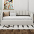 Upholstered Daybed With Underneath Storage,Twin Size, White Twin White Upholstered