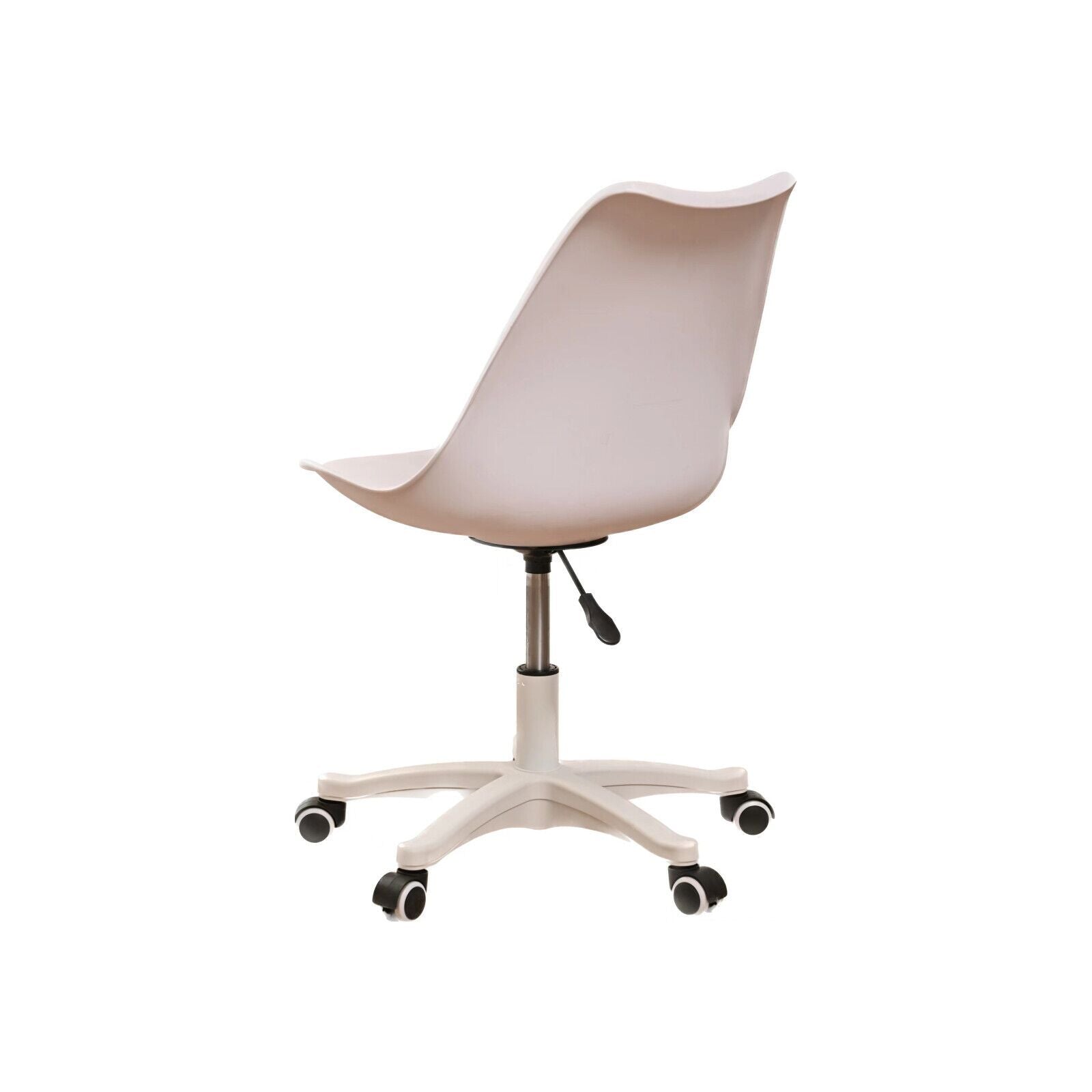 Armless Office Chair,Ergonomic Small Computer Desk Chair With Wheels,Adjustable Rolling Chair, Support Swivel Task Chair For Small Spaces Living Room,Bedroom White White Pu Office Rectangular Modern Handle Solid Back Polypropylene