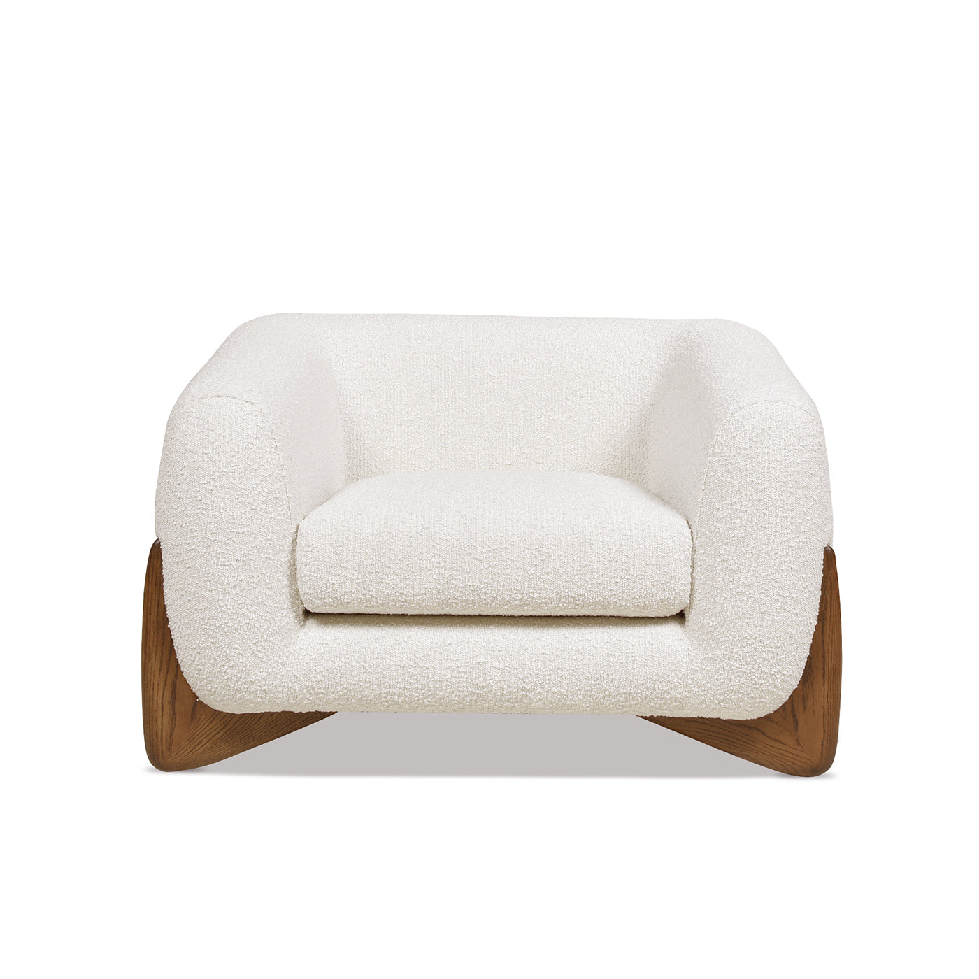 Alpine 44" Sherpa Arm Chair, Ivory White Boucle White Foam Boucle