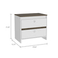 Lily Nightstand, Two Drawers, Superior Top Multicolor Mdf Engineered Wood