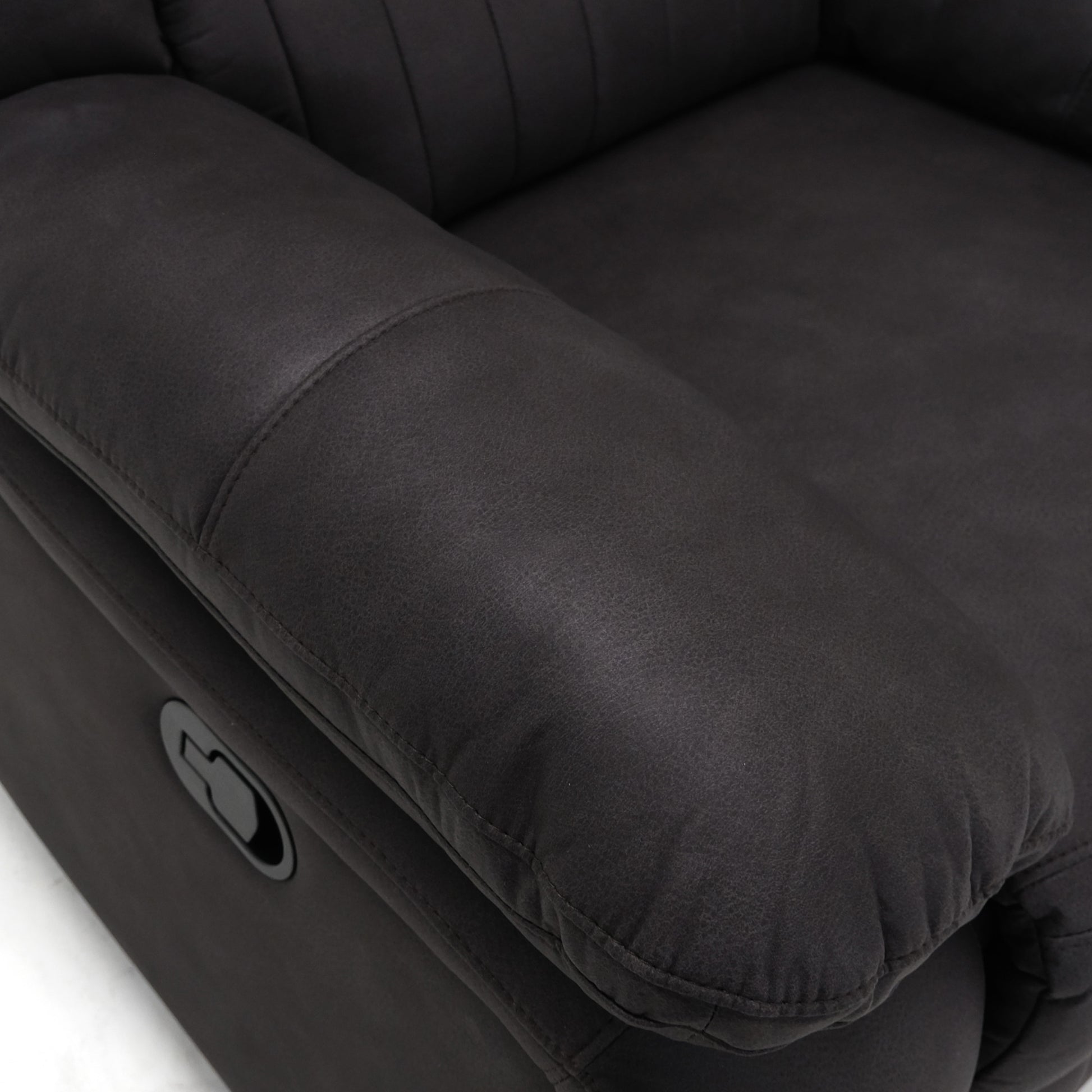 Marshall Black Reclining Sofa Black Foam Solid Wood 3 Seat