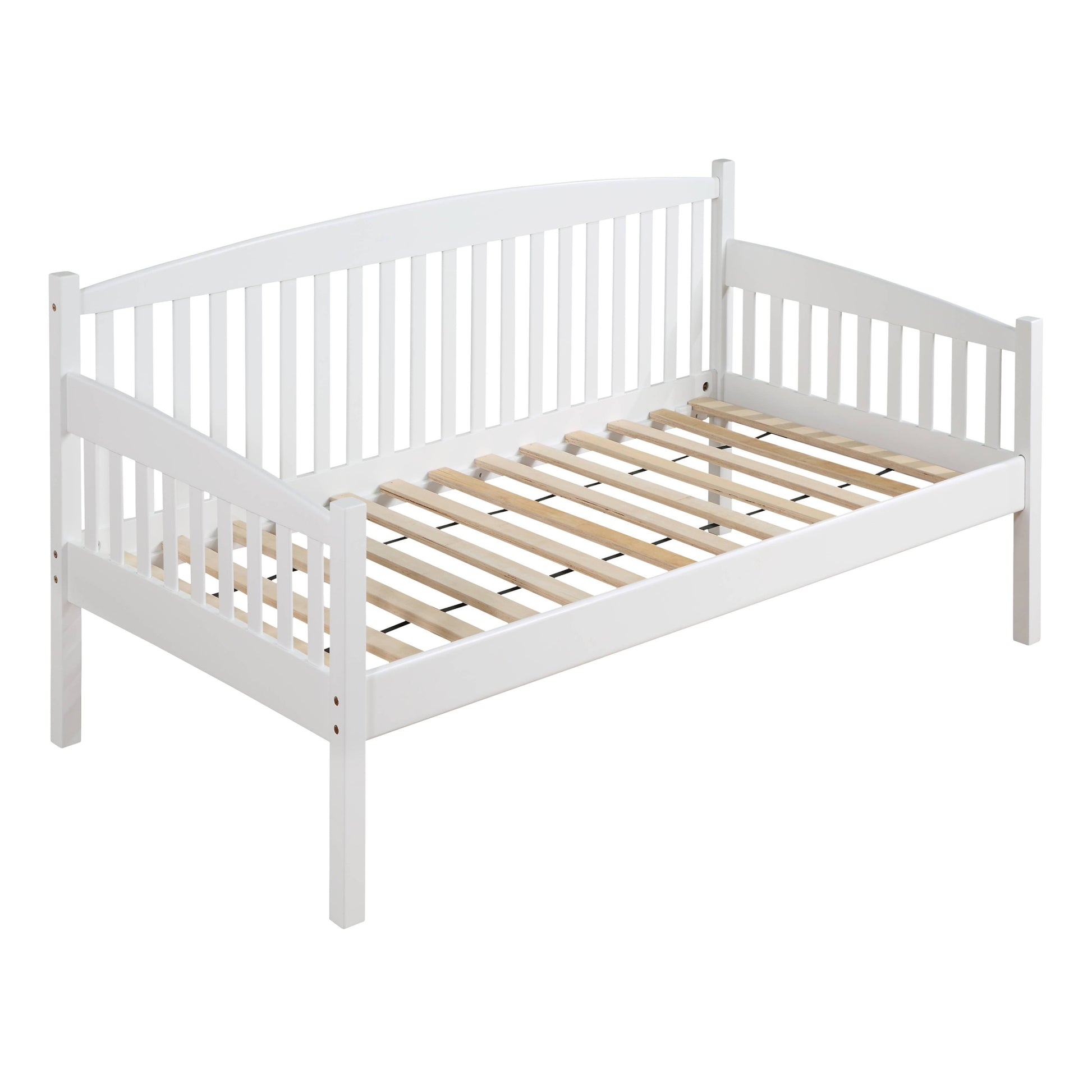 White Back Twin Daybed Box Spring Not Required Twin White Wood White Transitional Wood