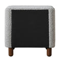 Grey Boucle 2 Drawer Upholstered Nightstand Grey 2 Drawers Bedroom Rectangle Drawers Wood Fabric