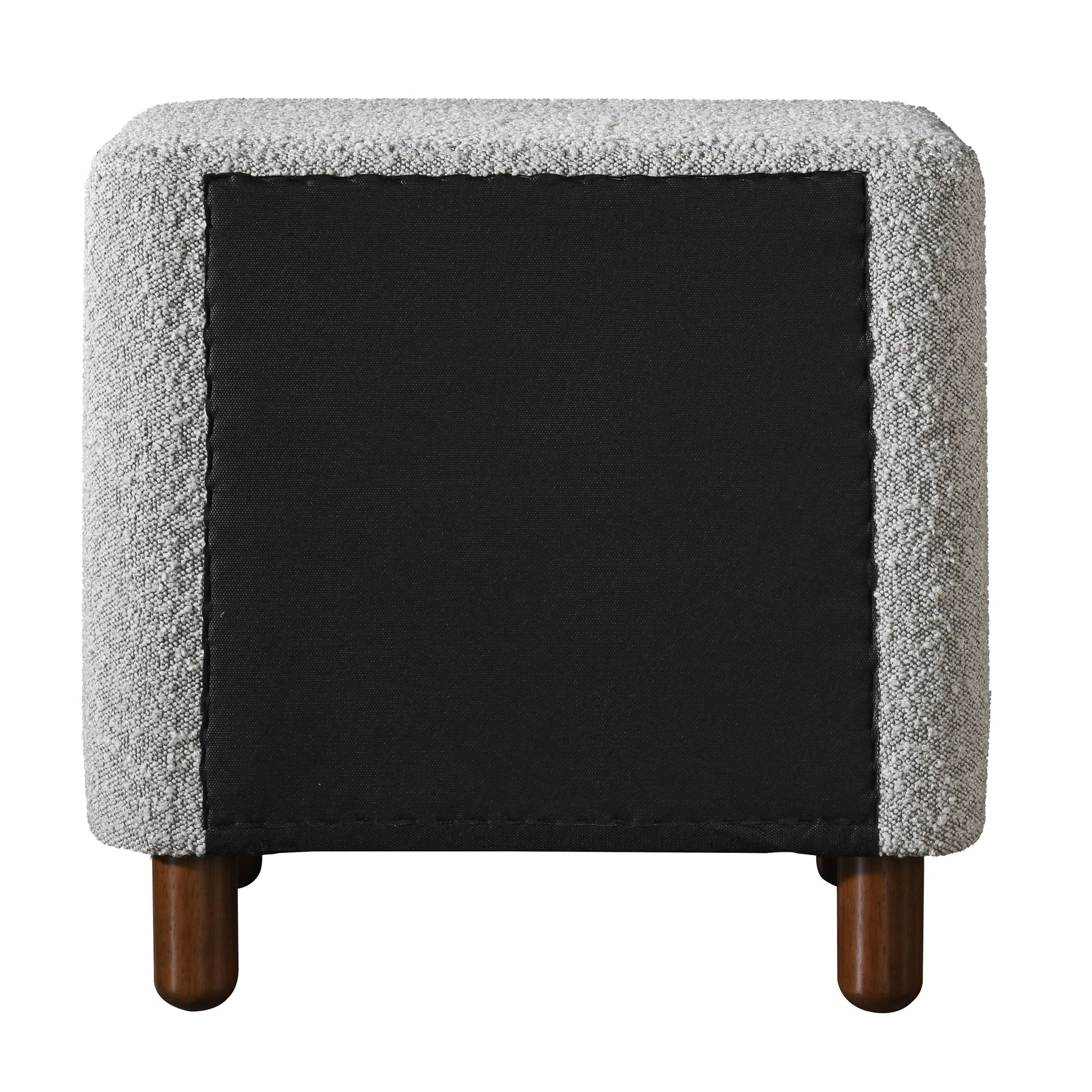 Grey Boucle 2 Drawer Upholstered Nightstand Grey 2 Drawers Bedroom Rectangle Drawers Wood Fabric