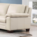 Magnum Leather Sofa Beige Memory Foam Genuine Leather 3 Seat