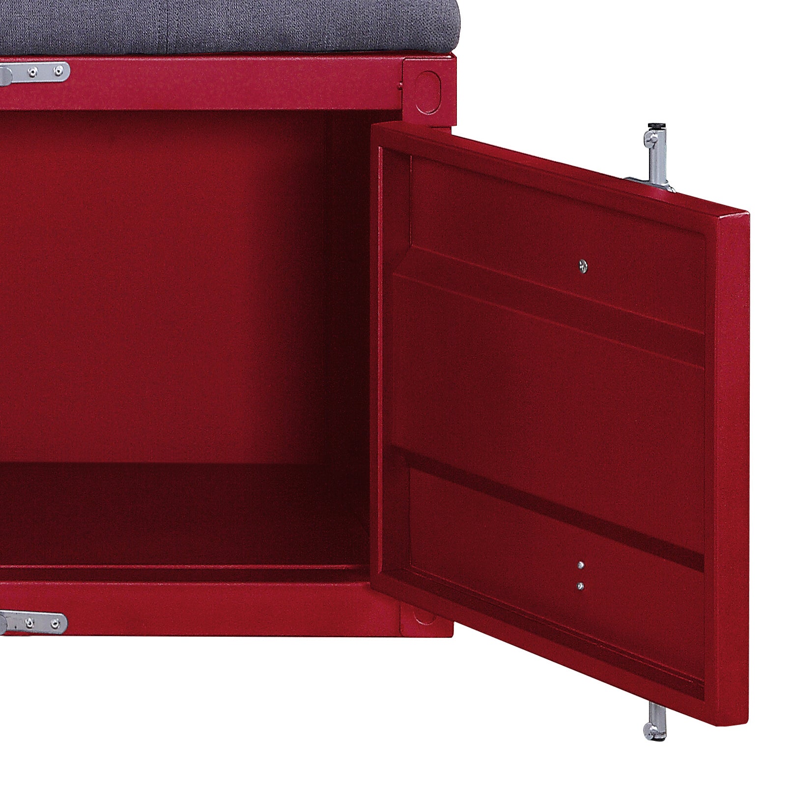 Grey And Red Storage Bench Grey Red Bedroom Shelves Metal