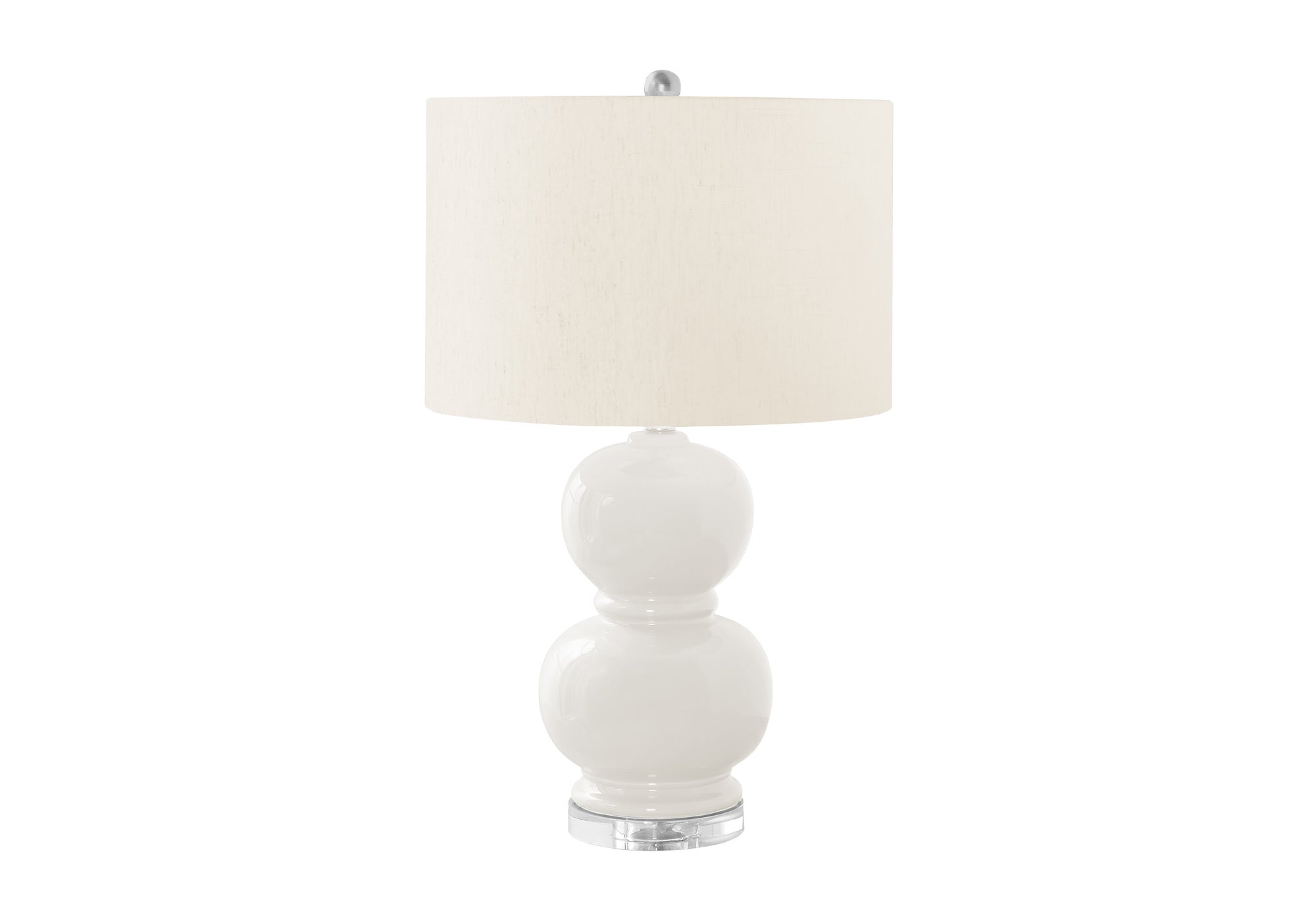 Lighting, 25"H, Cream Ceramic, Ivory Cream Shade, Contemporary Cream Ceramic