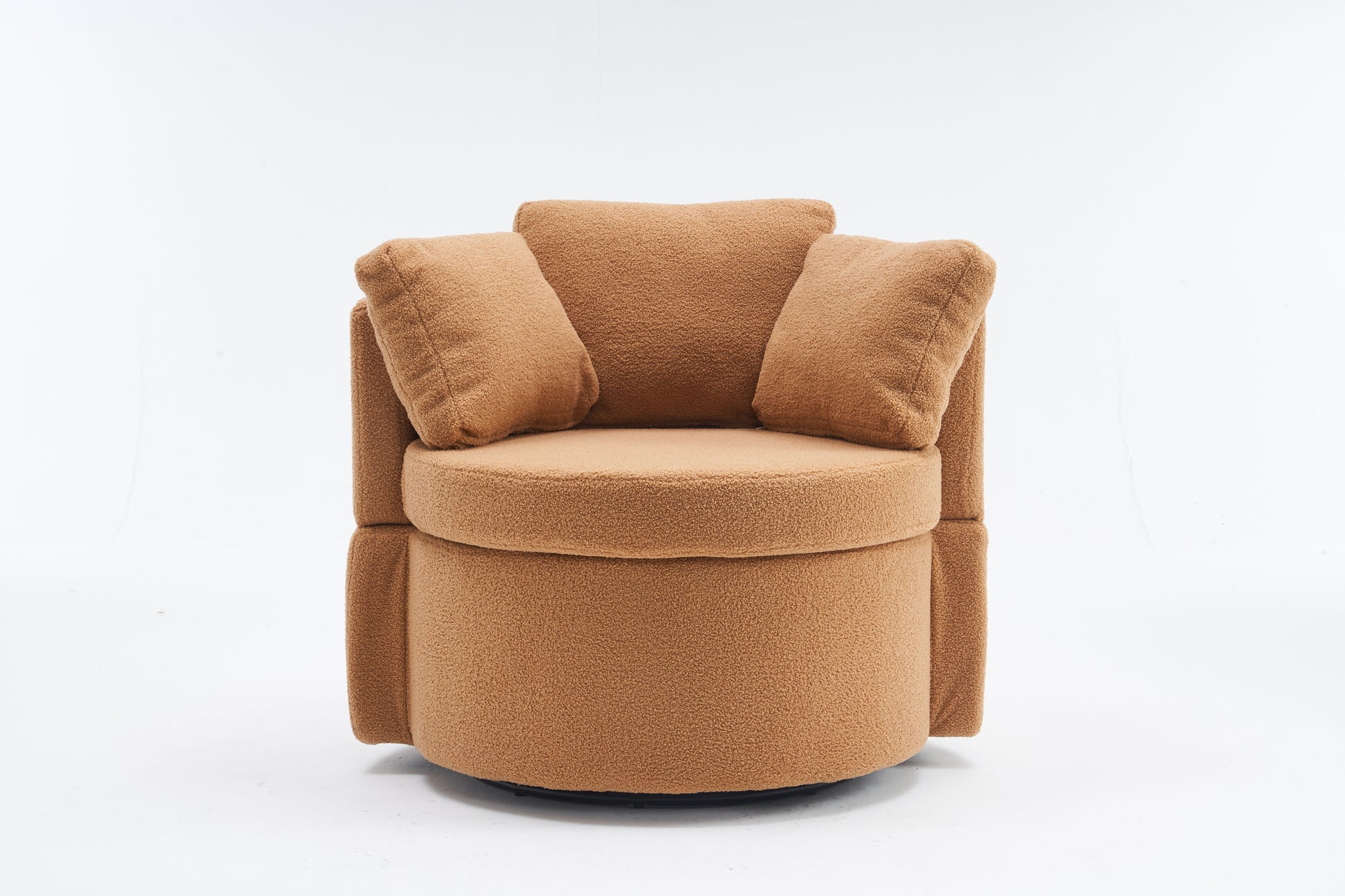 029 Teddy Fabric Swivel And Storage Chair With Back Cushion For Living Room,Khaki Khaki Primary Living Space Modern Foam Teddy