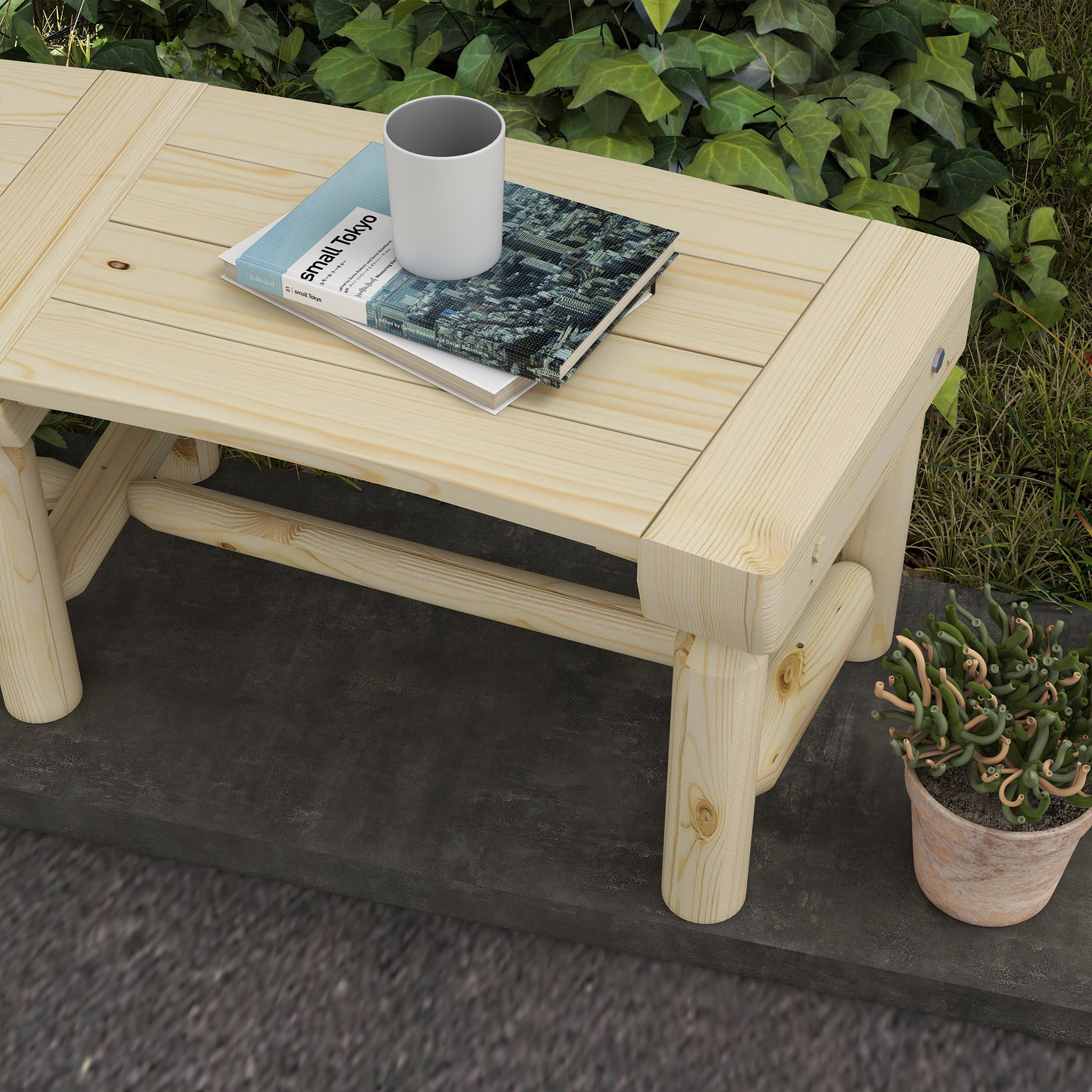 Outsunny Wooden Garden Bench, Semicircular Round Outdoor Tree Bench, Wrap Around Park Bench For Yard, Patio, Deck, Lawn, Natural Natural Wood