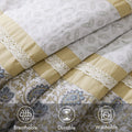 9 Piece Cotton Percale Comforter Set Yellow Queen Queen Yellow Polyester