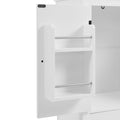 Elegant Bathroom Floor Storage Cabinet, Bathroom Storage Unit, Freestanding Cabinet With 4 Doors, Adjustable Shelves, Adaptable Shelves, White White Mdf