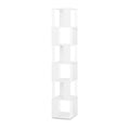 6 Tier Rotating Bookshelf, Floor Rack Simple Bookcase With Acrylic Plate Student Multi Function Creative Bookshelf For Living Room White Particle Board