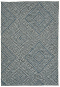 Modern, Transitional, Geometric, Southwestern, Textured High Low Cut & Loop 2' X 6' Runner Blue Polypropylene