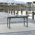 Modern Slat Top Solid Acacia Wood Butterfly Outoor Dining Table Grey Wash Gray Wash Polyester Acacia Wood