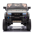 24V Two Seater Kids Ride On Car W Parents Remote Control, Licensed Toyota Lc250,4Wd,220W Motors,With Shovel,Three Point Seat Belt,Slow Start,Speed Adjustment,Bluetooth,Music For Kids Aged 3 . Gray 100 149 Lbs Polypropylene