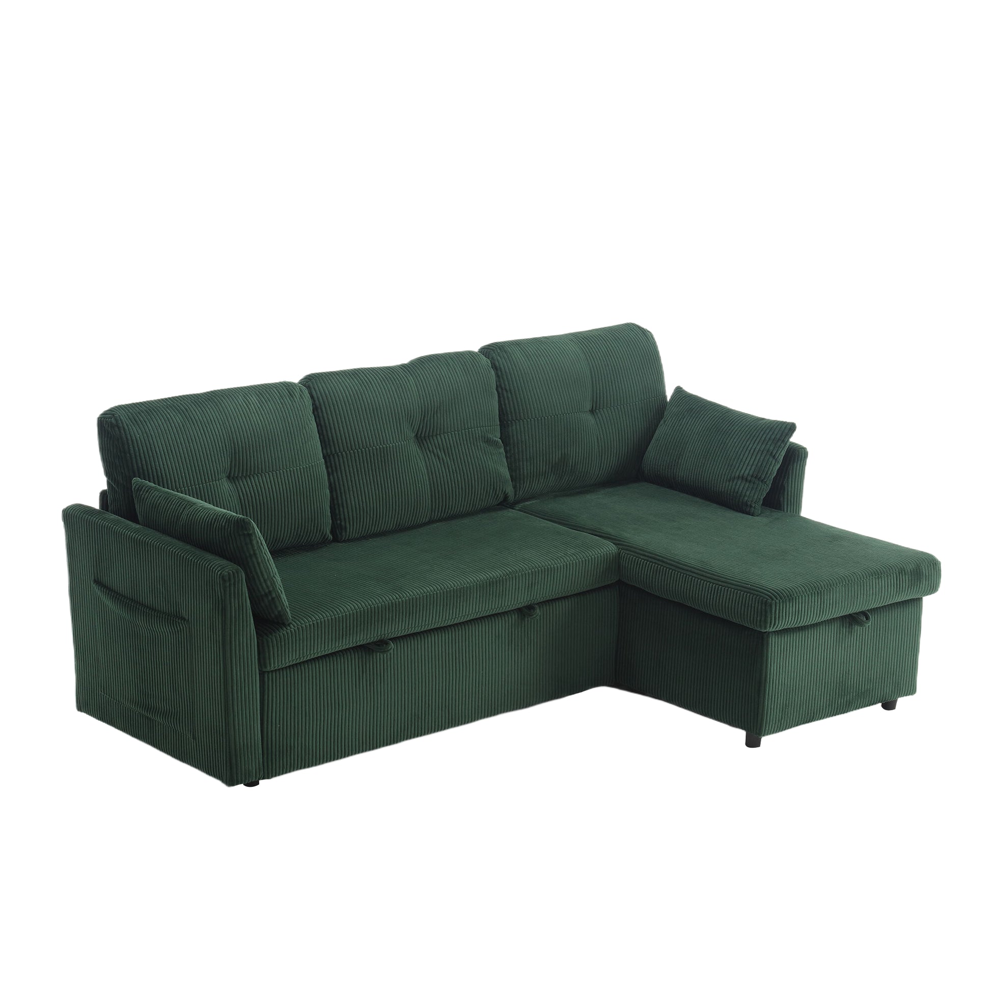 United We Win Furniture, Modular L Shaped Sofa, Modular Long Sofa With Reversible Chaise Lounge, Sofa Bed, Sleeper Sofa, Modular Sofa Combination With Storage Seats. Emerald Velvet 4 Seat