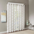 Fretwork Burnout Sheer Curtain Panel Only 1 Pc Panel White Polyester