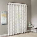 Fretwork Burnout Sheer Curtain Panel Only 1 Pc Panel White Polyester