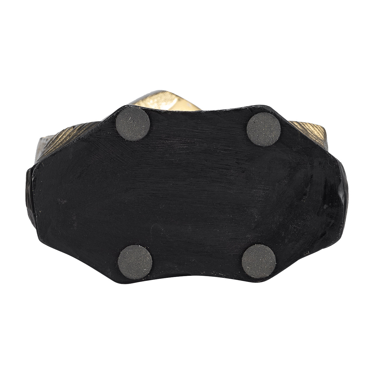 Kaya 16 Inch Classic Accent Metal Vase, Square Body, Narrow Top, Gold Black Gold Black Metal