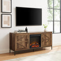 Modern Farmhouse Barn Door Fireplace Tv Stand For Tvs Up To 65 Rustic Oak Oak Mdf Mdf